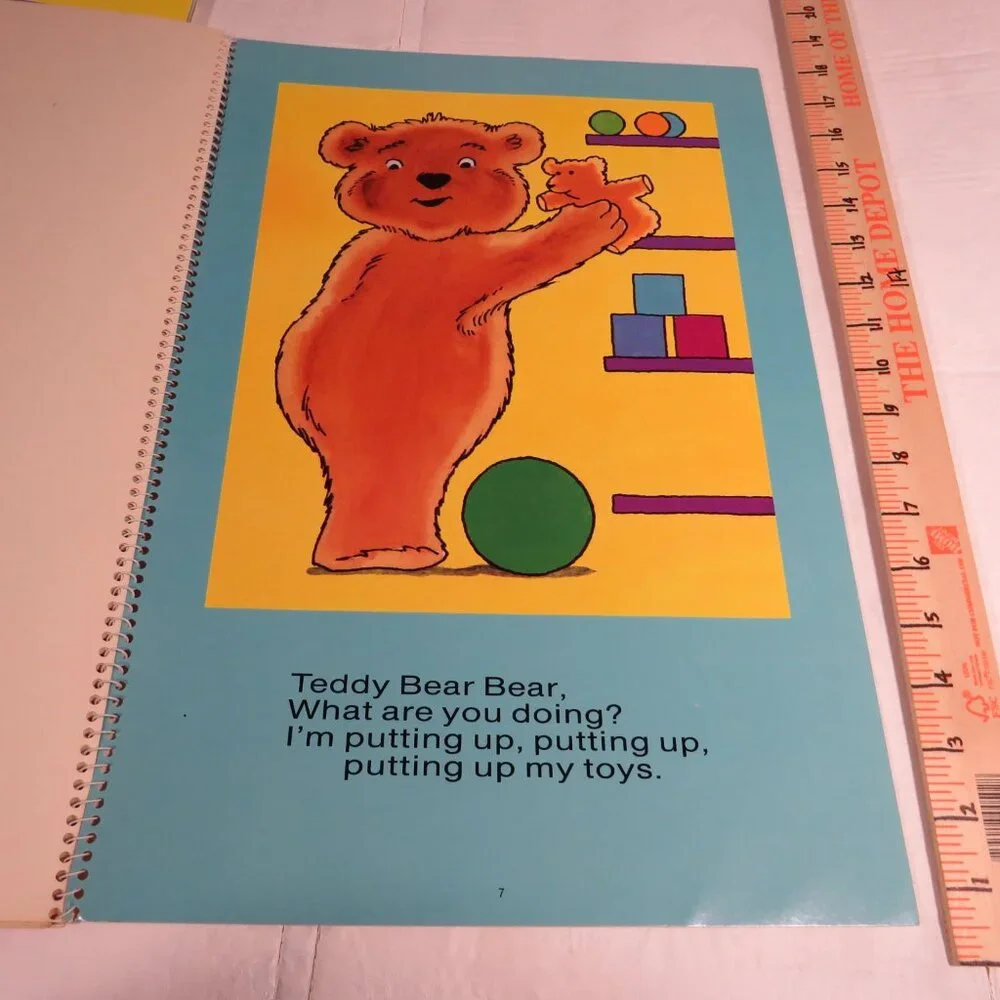 Teddy Bear Bear (2) BIG BOOKS (almost 2 feet tall) spiral wire binding Bears